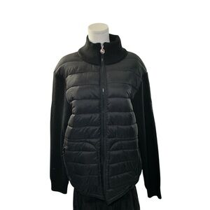 Y2K Canada Weather Gear Black Puffer Knit Zip Jacket Size L